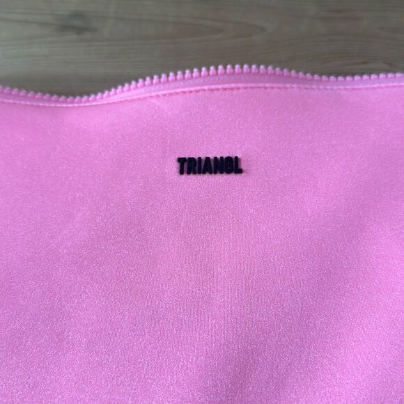 TRIANGL NEOPRENE Swim Travel or Makeup Bag LIGHT PINK NEW - Picture 5 of 5